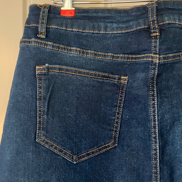 Dark Blue Denim Pencil Skirt - Picture 6 of 9